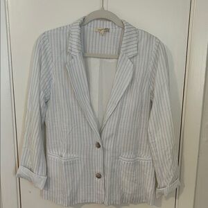 Mystree White Pinstripe Blazer